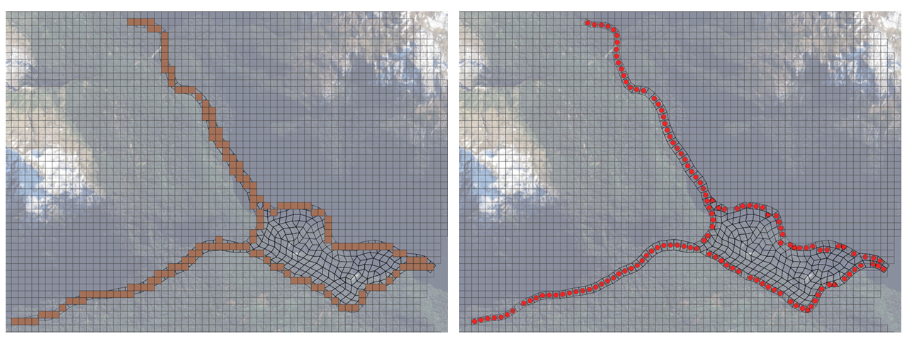 **HPC transfer cell (left) and TUFLOW FV boundary cell (right) check file examples**