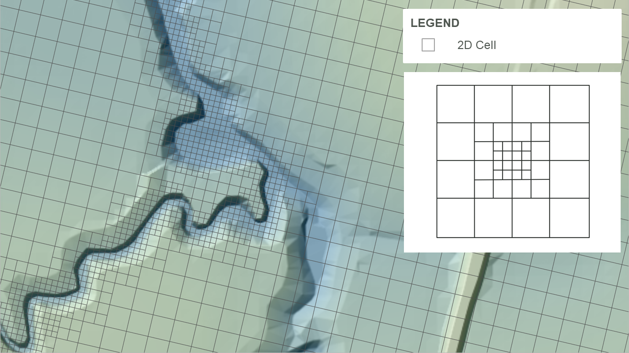 **TUFLOW HPC Quadtree Grid (3 Level Refinement)**