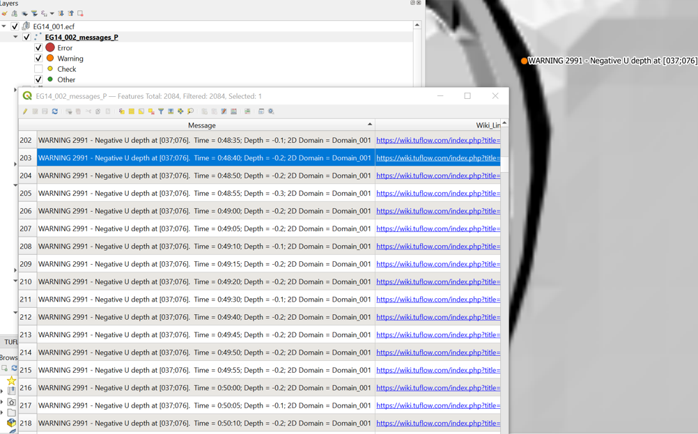 **TUFLOW Warning 2551 Messages in QGIS**