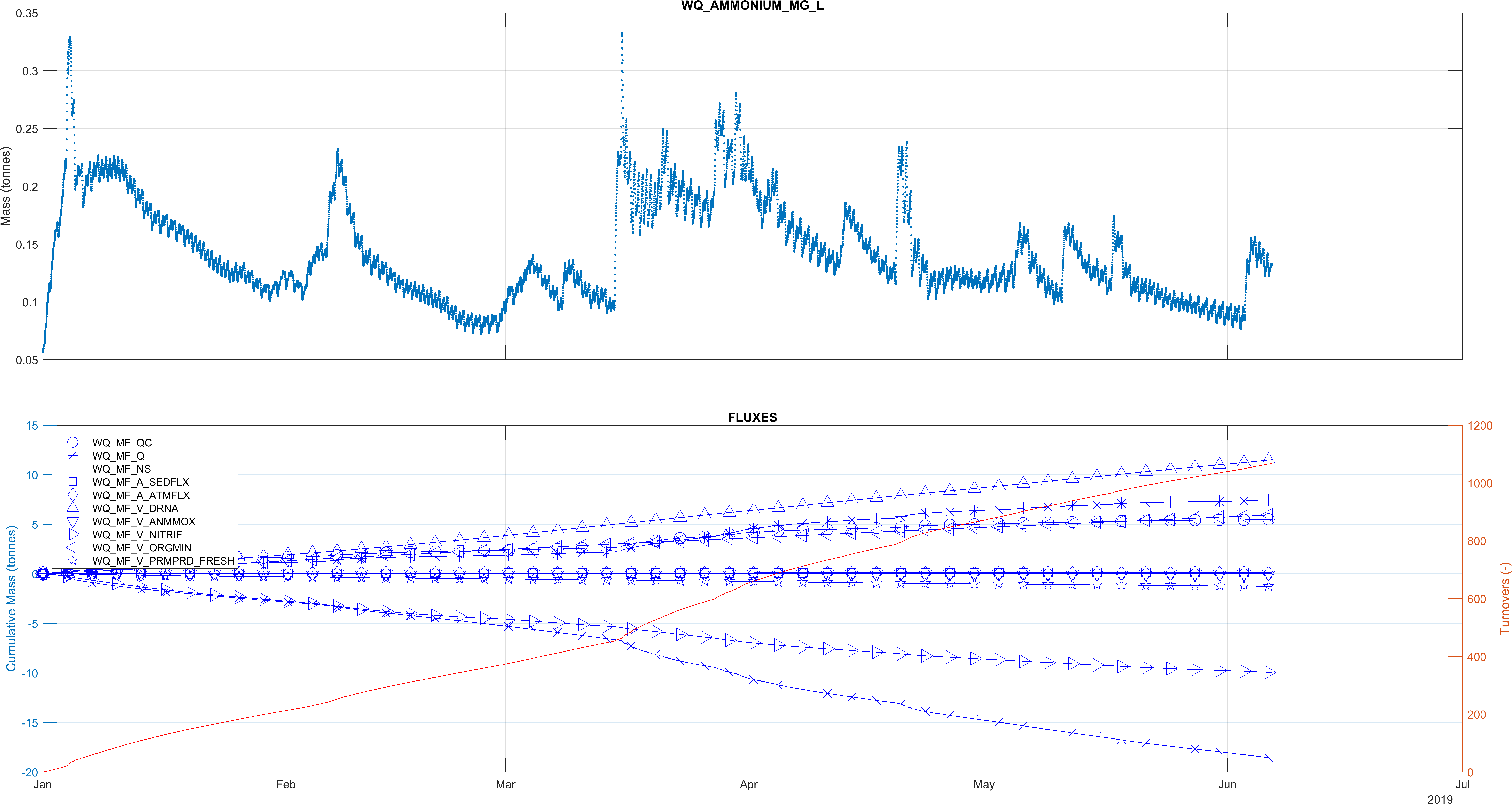 **Mass balance output: Ammonium**